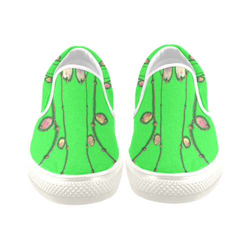 Neon green delight-Annabellerockz Slip-on Canvas Shoes for Kid (Model 019)