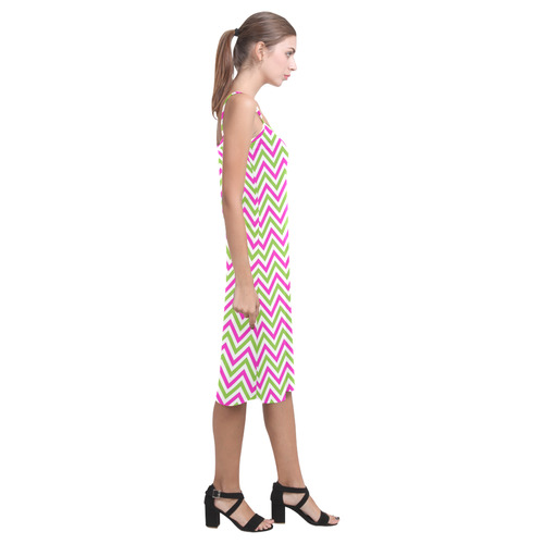 Pink Green White Chevron Alcestis Slip Dress (Model D05)