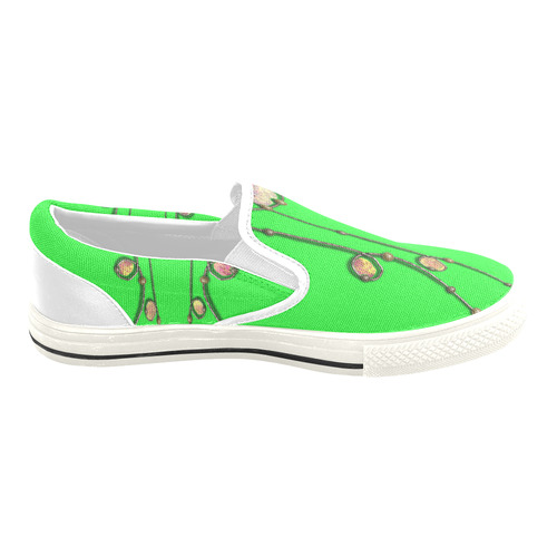 Neon green delight-Annabellerockz Slip-on Canvas Shoes for Kid (Model 019)