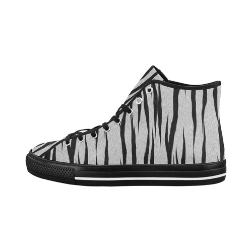 A Trendy Black Silver Big Cat Fur Texture Vancouver H Men's Canvas Shoes/Large (1013-1)