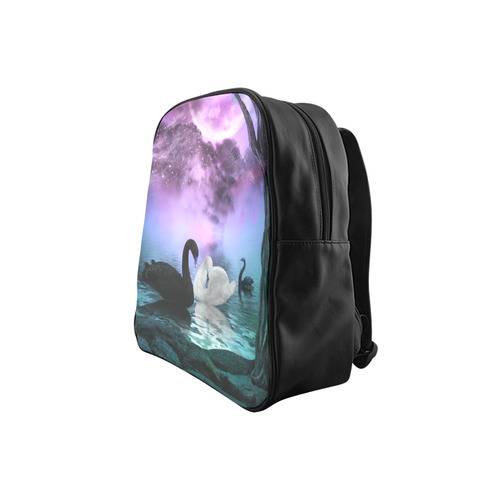 Wonderful black and white swan School Backpack (Model 1601)(Small)