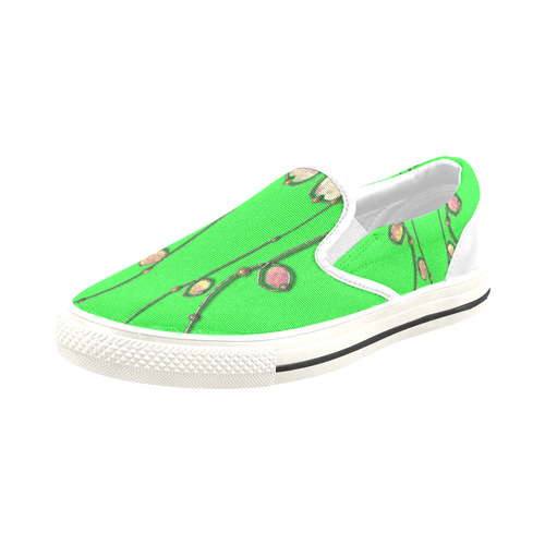 Neon green delight-Annabellerockz Slip-on Canvas Shoes for Kid (Model 019)
