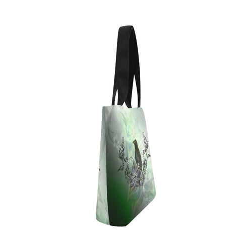 Raven with flowers Canvas Tote Bag (Model 1657)