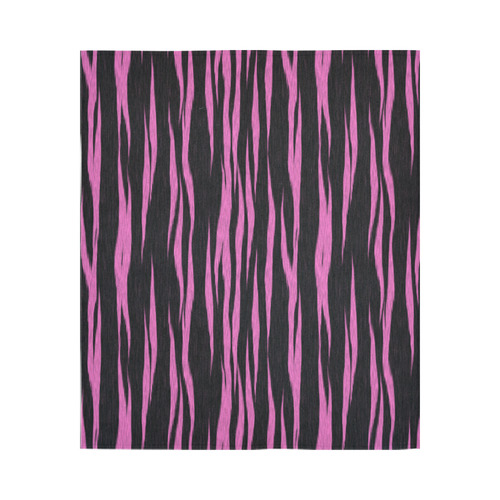 A Trendy Black Pink Big Cat Fur Texture Cotton Linen Wall Tapestry 51"x 60"