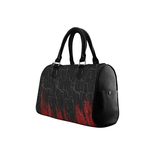 Cracked Flames Goth Print Boston Handbag (Model 1621)