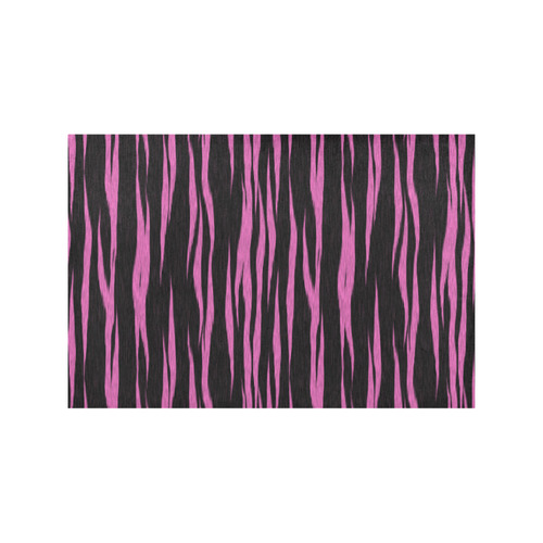 A Trendy Black Pink Big Cat Fur Texture Placemat 12’’ x 18’’ (Set of 4)