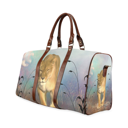 Wonderful lioness Waterproof Travel Bag/Large (Model 1639)