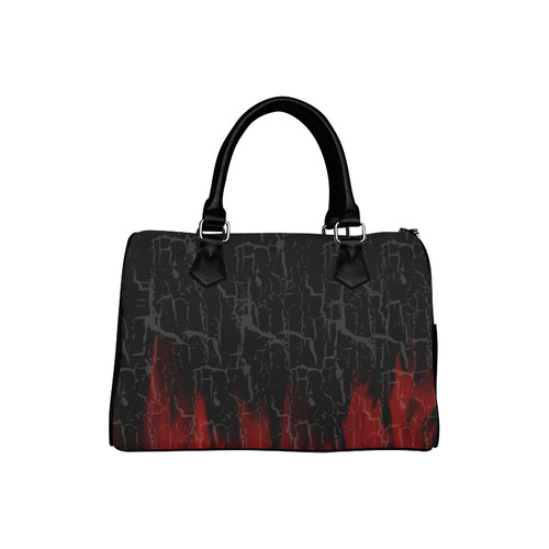 Cracked Flames Goth Print Boston Handbag (Model 1621)