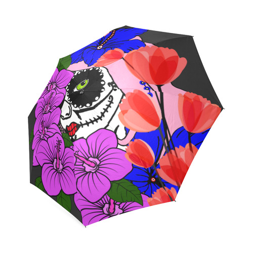 sugar skull peek a boo 2 Foldable Umbrella (Model U01)