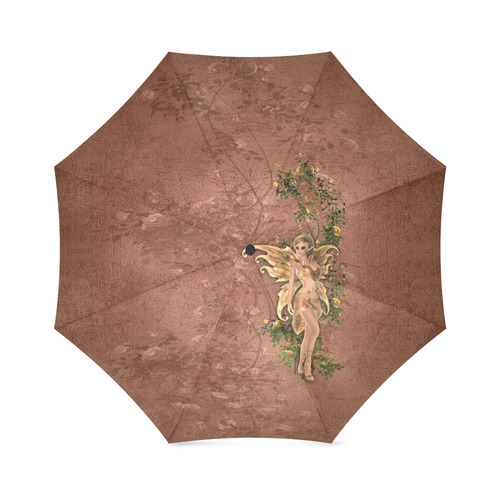 Vintage Rose Fairy Fantasy Art Print Foldable Umbrella (Model U01)