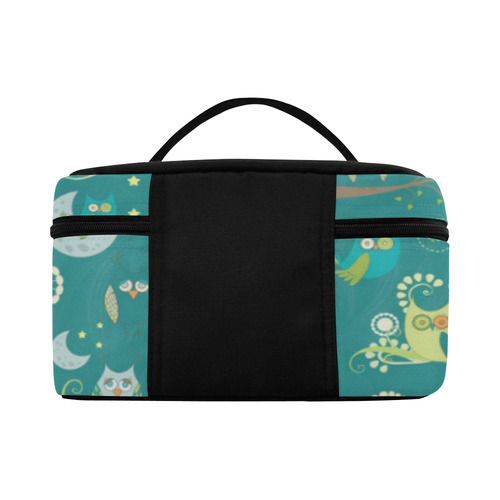 Cute colorful night Owls moons and flowers Cosmetic Bag/Large (Model 1658)