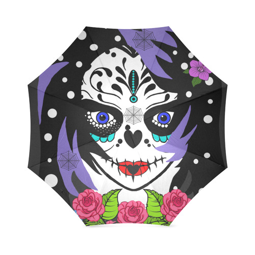 emo sugar skull large Foldable Umbrella (Model U01)
