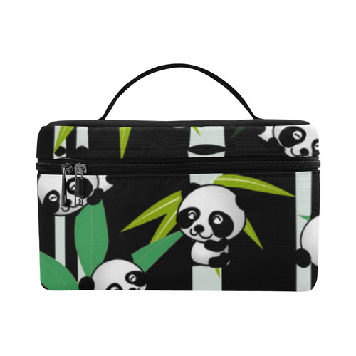 Satisfied and Happy Panda Babies on Bamboo Lunch Bag/Large (Model 1658)