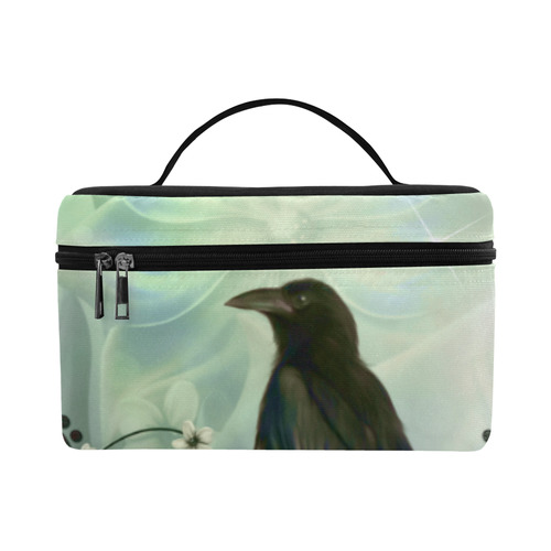 Raven with flowers Cosmetic Bag/Large (Model 1658)