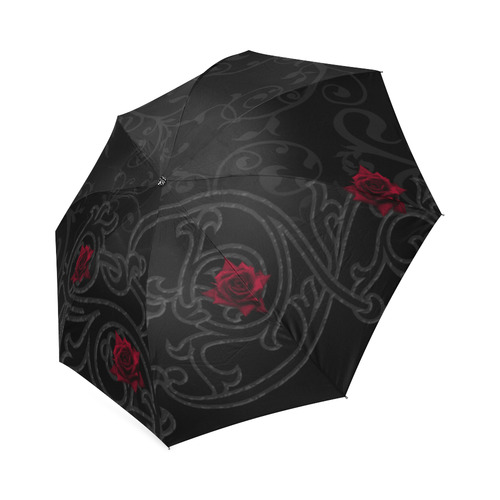 Damask And Roses Pattern Goth design Foldable Umbrella (Model U01)