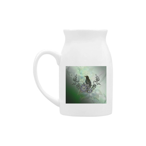 Raven with flowers Milk Cup (Large) 450ml