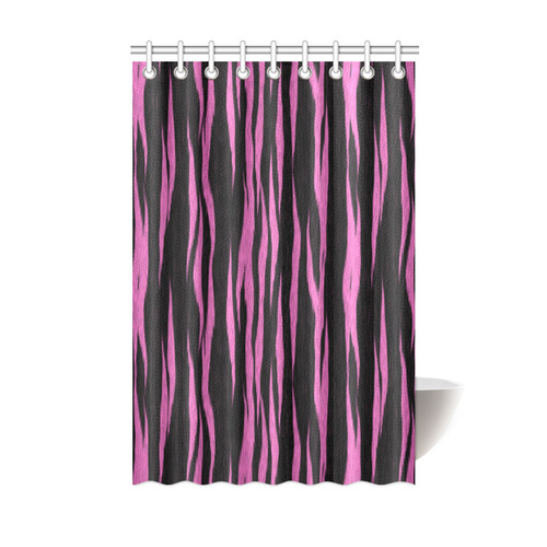 A Trendy Black Pink Big Cat Fur Texture Shower Curtain 48"x72"