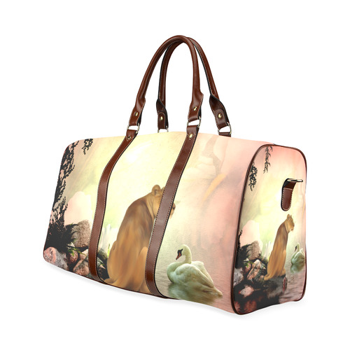 Awesome lioness in a fantasy world Waterproof Travel Bag/Large (Model 1639)