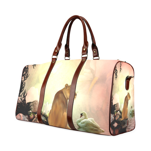 Awesome lioness in a fantasy world Waterproof Travel Bag/Large (Model 1639)