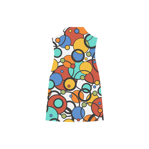 Pop Art Dot Colorful Art Print Summer Dress V-Neck Open Fork Long Dress(Model D18)