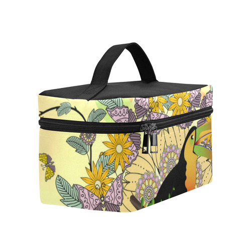 Toucan with flowers Cosmetic Bag/Large (Model 1658)