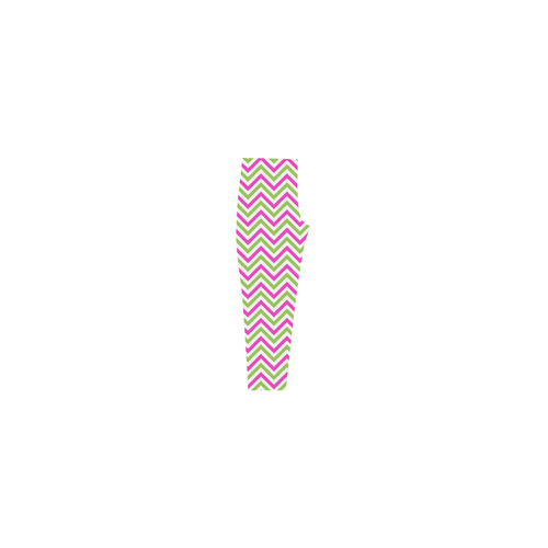 Pink Green White Chevron Capri Legging (Model L02)