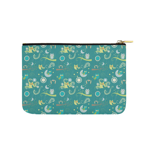 Cute colorful night Owls moons and flowers Carry-All Pouch 9.5''x6''