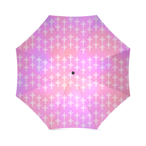 Pastel Goth Pink Crosses pattern Art Foldable Umbrella (Model U01)