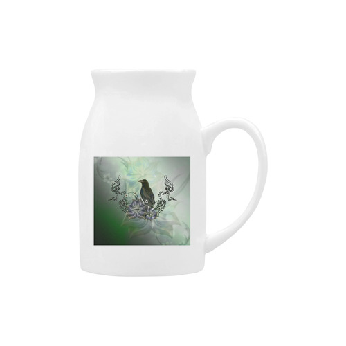 Raven with flowers Milk Cup (Large) 450ml
