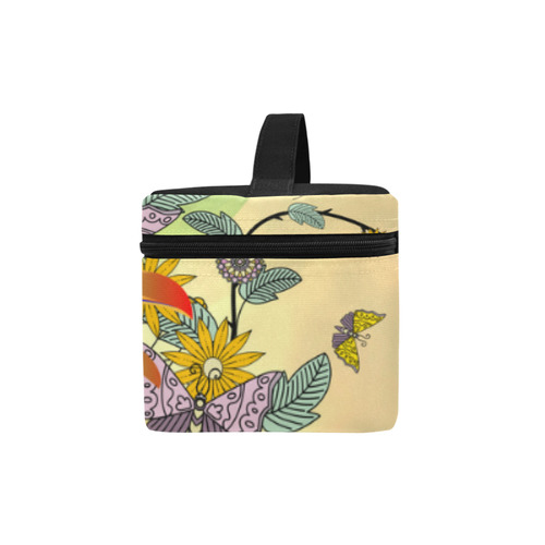 Toucan with flowers Cosmetic Bag/Large (Model 1658)