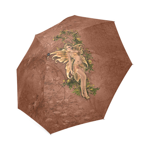 Vintage Rose Fairy Fantasy Art Print Foldable Umbrella (Model U01)