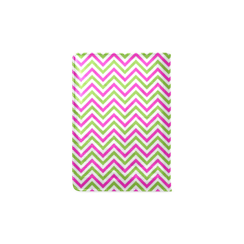 Pink Green White Chevron Custom NoteBook A5