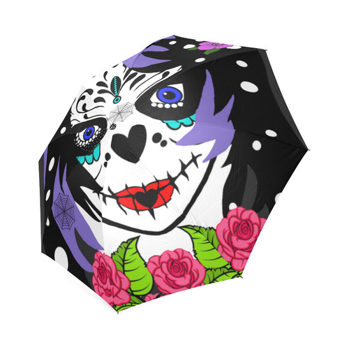 emo sugar skull large Foldable Umbrella (Model U01)