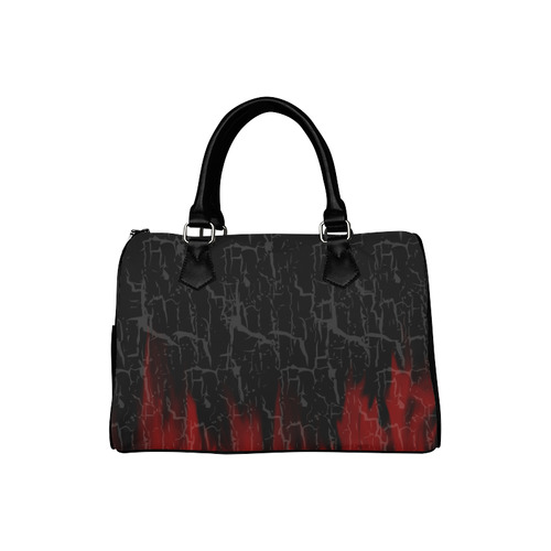 Cracked Flames Goth Print Boston Handbag (Model 1621)