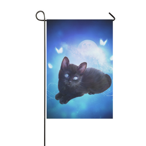 Cute little back kitten Garden Flag 12‘’x18‘’（Without Flagpole）