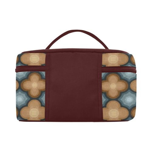 Brown and Blue Pattern Cosmetic Bag/Large (Model 1658)