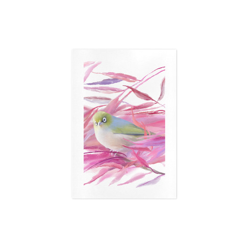 Cute little SilverEye, angry bird watercolor Art Print 7‘’x10‘’