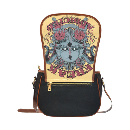 Funny Skull Saddle Bag/Small (Model 1649)(Flap Customization)