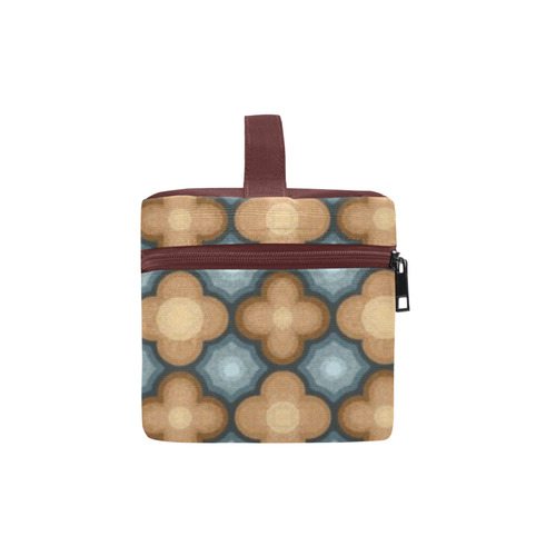 Brown and Blue Pattern Cosmetic Bag/Large (Model 1658)