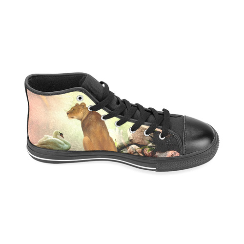 Awesome lioness in a fantasy world Men’s Classic High Top Canvas Shoes /Large Size (Model 017)