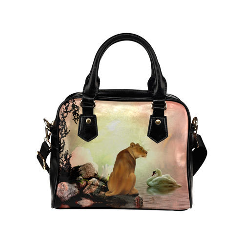 Awesome lioness in a fantasy world Shoulder Handbag (Model 1634)