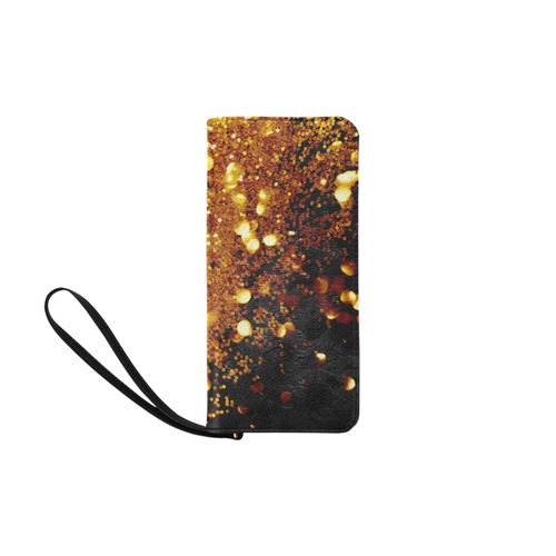 Golden glitter texture with black background Women's Clutch Purse (Model 1637)