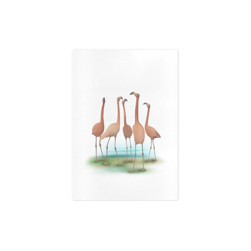 Flamingo Mingle, watercolor, birds Art Print 7‘’x10‘’