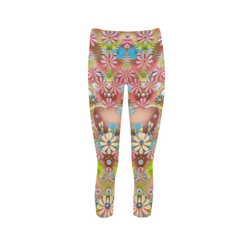 Jungle life and paradise apples Capri Legging (Model L02)