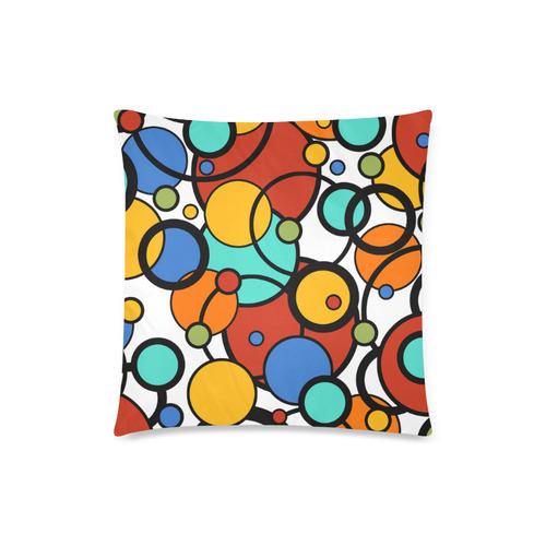 Pop Art Dot Colorful Art Print Square Pillow Custom Zippered Pillow Case 18"x18"(Twin Sides)