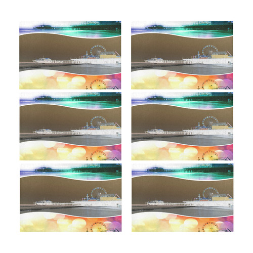 Santa Monica Pier Tricolor Placemat 12’’ x 18’’ (Set of 6)