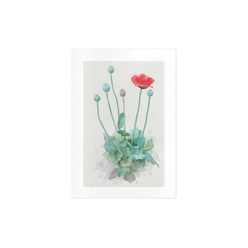 Watercolor Poppy, botanical illustration, floral Art Print 7‘’x10‘’