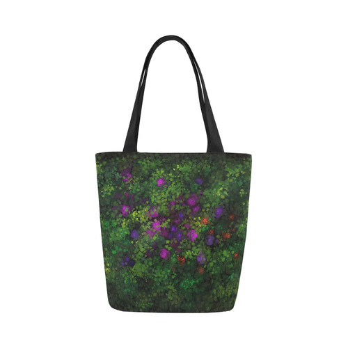 Wild Rose Garden, Oil painting. Red, purple, green Canvas Tote Bag (Model 1657)