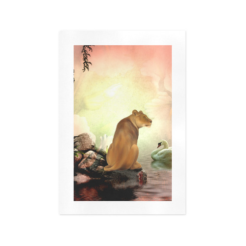 Awesome lioness in a fantasy world Art Print 13‘’x19‘’