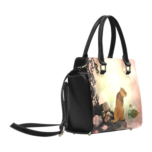 Awesome lioness in a fantasy world Classic Shoulder Handbag (Model 1653)